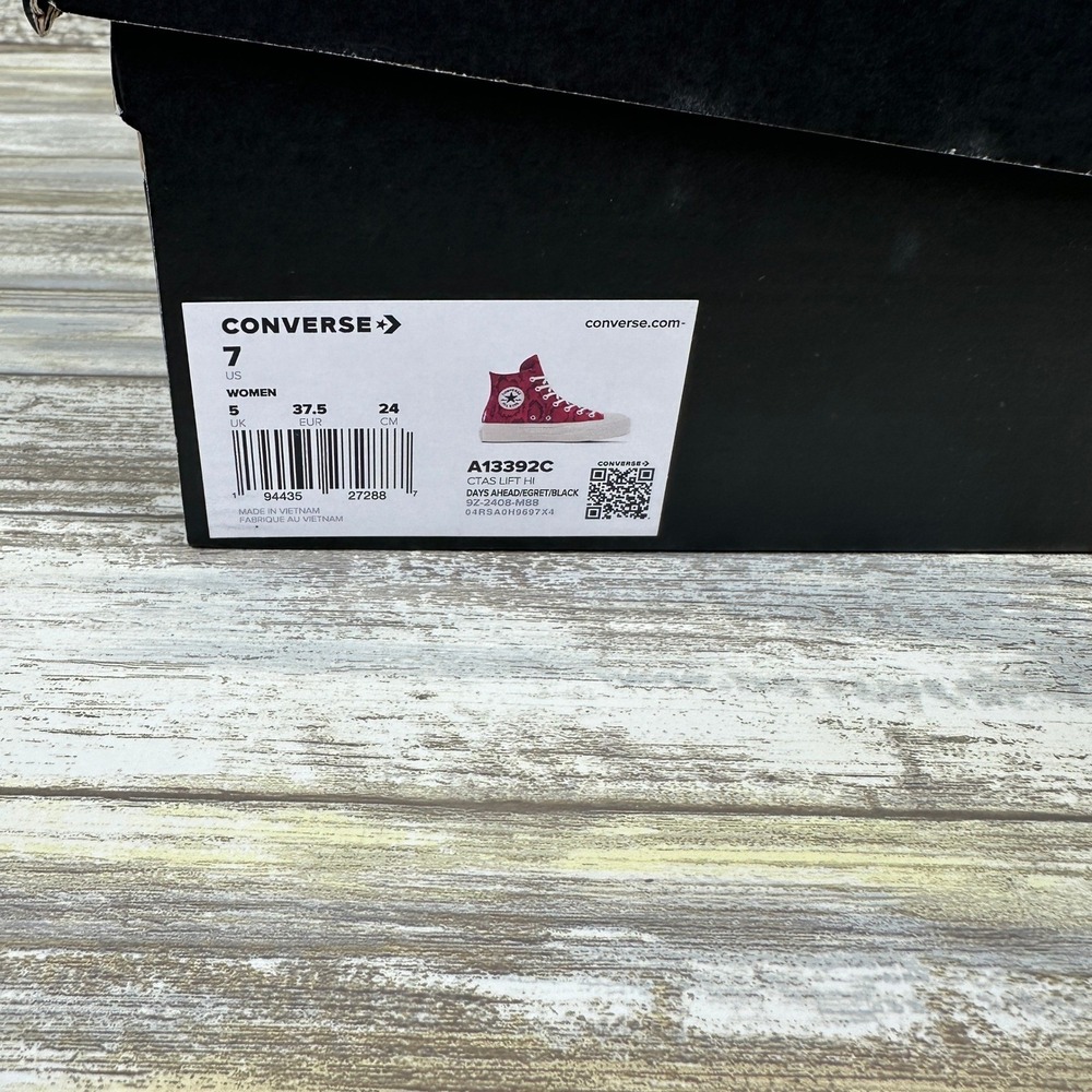 Converse Chuck Taylor All Star Lift Hi Womens Size 7 Red Snakeskin Platform NEW - Picture 2 of 11